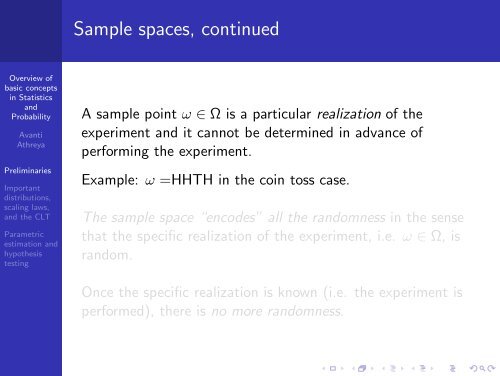 Overview of basic concepts in Statistics and Probability - SAMSI