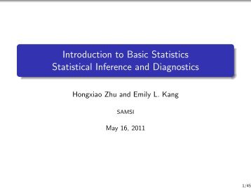 Introduction to Basic Statistics Statistical Inference and ... - SAMSI