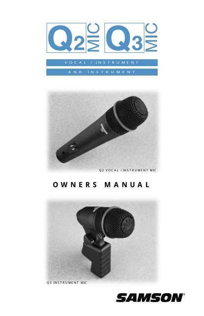 Samson Q3 Microphone User Manual in PDF format