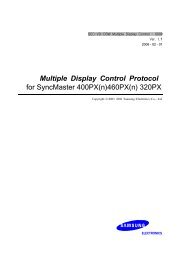 Multiple Display Control Protocol for SyncMaster 400P ... - Samsung