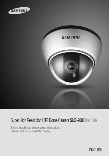 Super High Resolution UTP Dome Camera SUD-2080User Guide