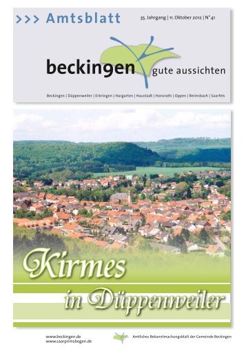 Ausgabe 41/2012 - Gemeinde Beckingen