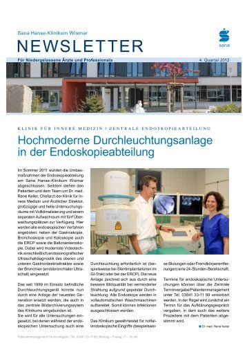 Newsletter 4-2012 (PDF, 694 KB) - Sana Hanse-Klinikum Wismar