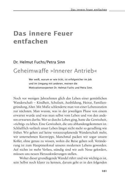 Das innere Feuer entfachen - Geheimwaffe »Innerer Antrieb«.