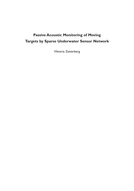 passive acoustic monitoring of moving targets by sparse underwater ...