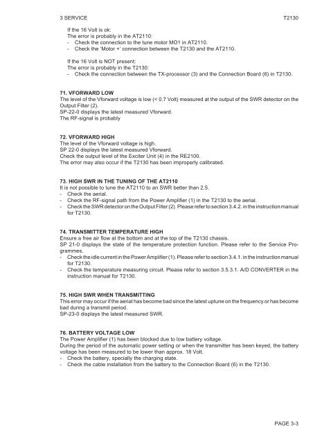 technical manual for sailor compact hf ssb t2130 - Gopher Proxy