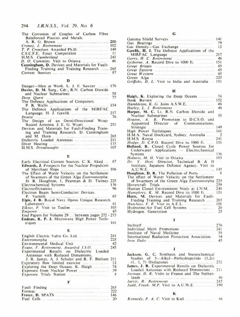 Journal of the Royal Naval Scientific Service. Volume 29, Number 6 ...