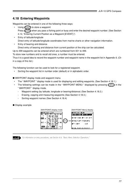 JLR-10 Instruction Manual.pdf - Echomaster Marine Ltd.