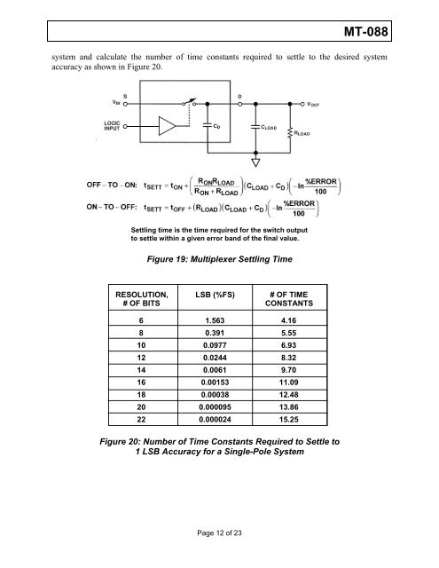 MT-088: Analog Switches and Multiplexers Basics