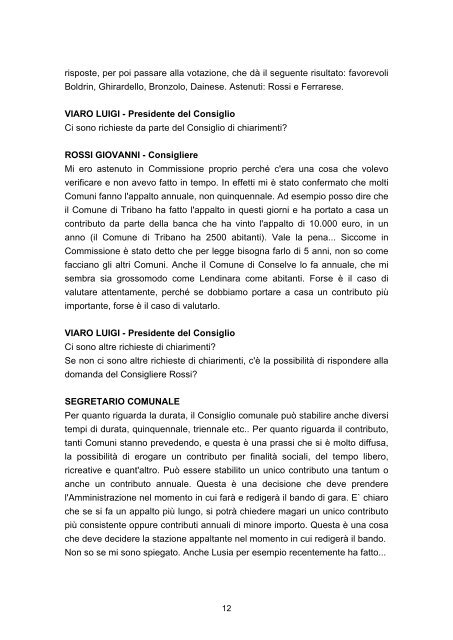 consiglio comunale del 30 marzo 2012 - Comune di Lendinara