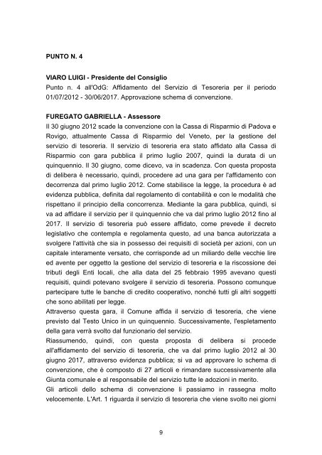 consiglio comunale del 30 marzo 2012 - Comune di Lendinara