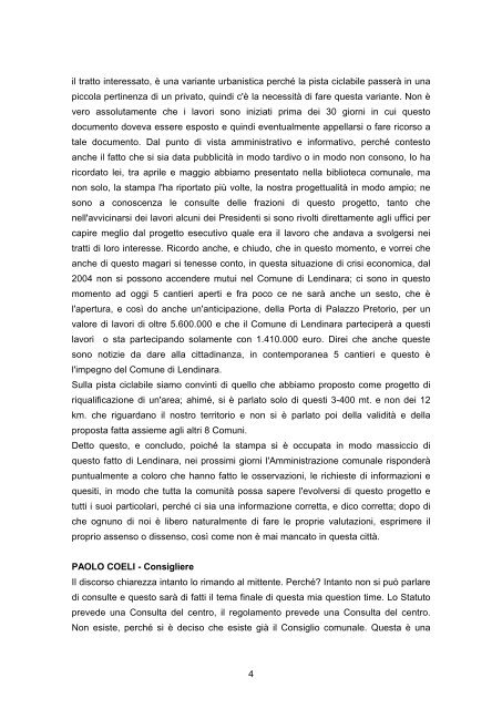 consiglio comunale del 29 novembre 2011 - Comune di Lendinara