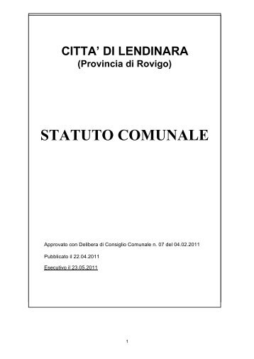 Statuto del Comune di Lendinara