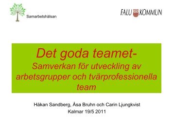 Seminarie D1 Det goda teamet - Fokus Kalmar lÃ¤n