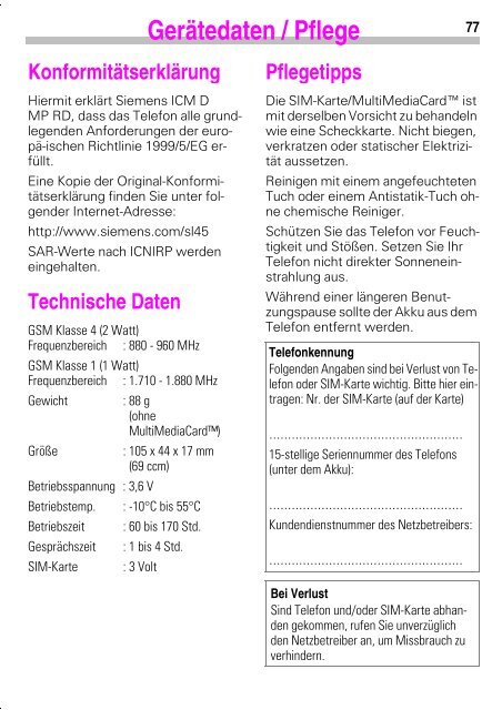 Siemens SL45