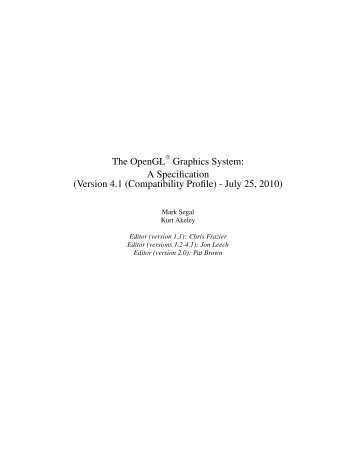 OpenGL 4.1 (Compatibility Profile) - July 25, 2010