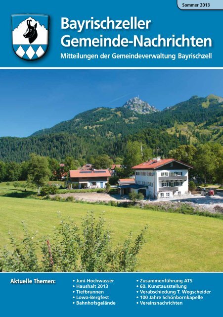 Bayrischzeller Gemeindenachrichten Sommer 2013