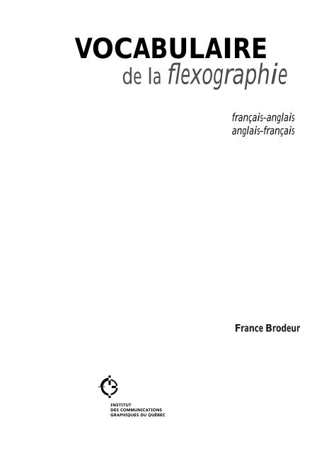 VOCABULAIRE de la flexographie - Lexicool