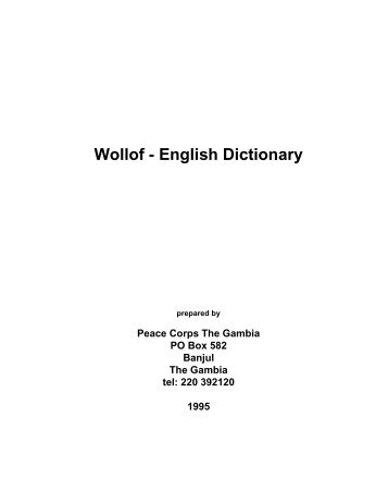 Wolof Dictionary - Africanculture.dk