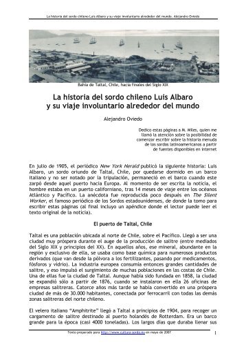 La historia del sordo chileno Luis Albaro y su viaje ... - cultura Sorda