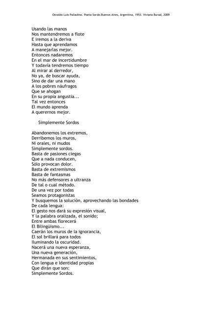 Osvaldo LuÃ­s Palladino. Poeta Sordo. - cultura Sorda