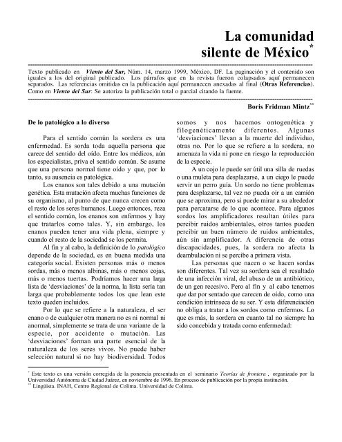 La comunidad silente de MÃ©xico - cultura Sorda