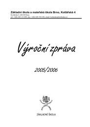 VÃ½roÄnÃ­ zprÃ¡va ZÃ¡kladnÃ­ Å¡koly - ZÅ  a MÅ  KotlÃ¡ÅskÃ¡ 4, Brno