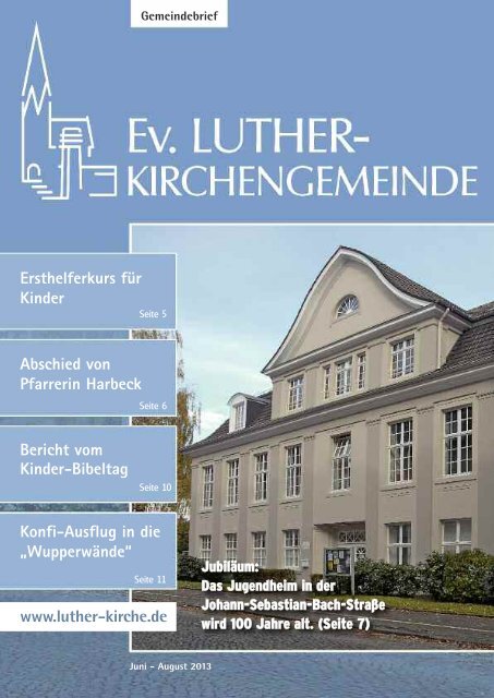 Juni-August 2013 - Ev. Luther-Kirchengemeinde Remscheid