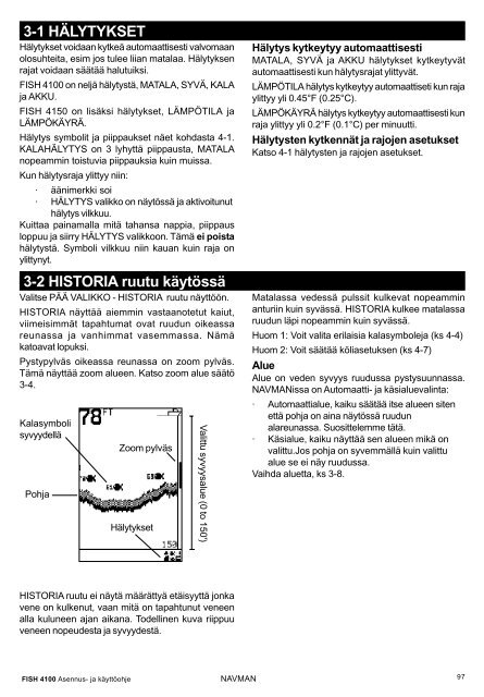 FISH 4100 & 4150 manual (Du+Ge+It+Sw+Fi).pmd - Navman Marine