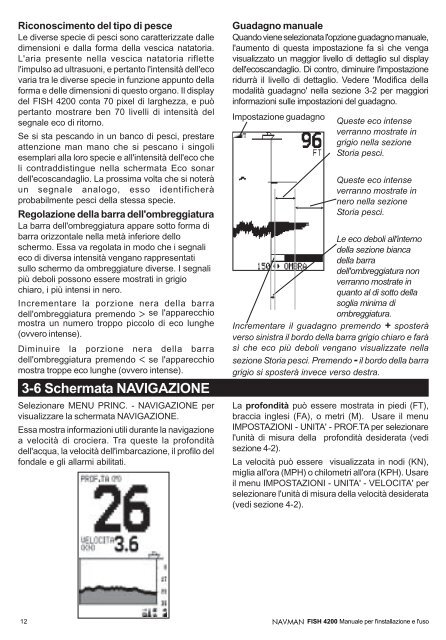 ECOSCANDAGLI FISH 4200 Manuale per l ... - Navman Marine