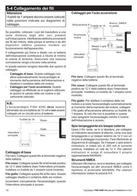 ECOSCANDAGLI FISH 4200 Manuale per l ... - Navman Marine