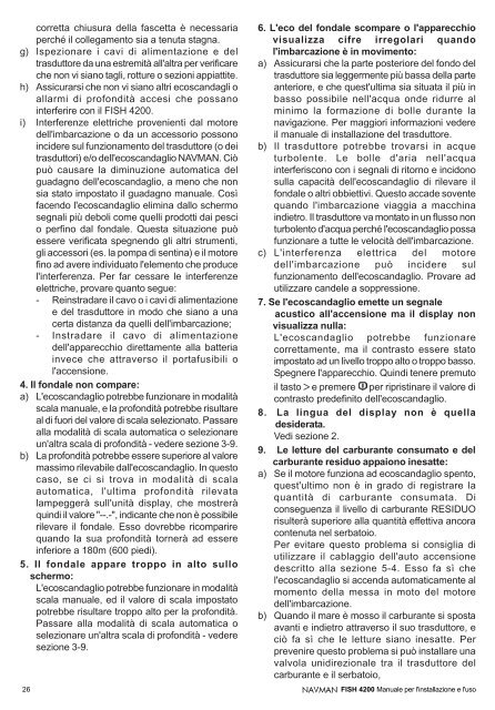 ECOSCANDAGLI FISH 4200 Manuale per l ... - Navman Marine