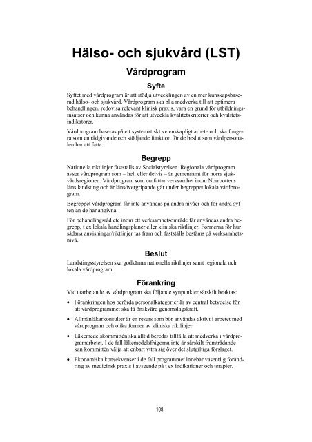 Landstingets gemensamma regler & riktlinjer 2008 - Norrbottens ...