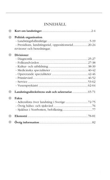 INNEHÃLL - Norrbottens lÃ¤ns landsting