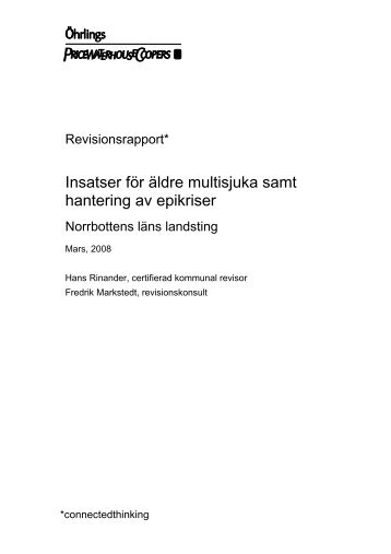 Insatser fÃ¶r Ã¤ldre multisjuka samt hantering av epikriser