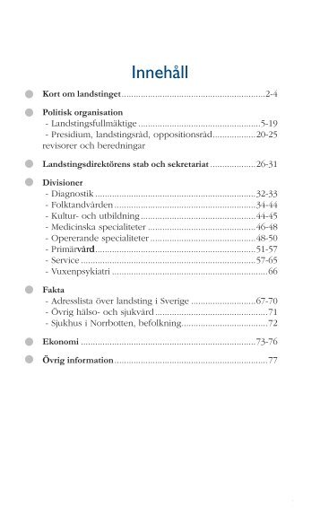 InnehÃ¥ll - Norrbottens lÃ¤ns landsting