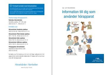 Information till dig som anvÃ¤nder hÃ¶rapparat
