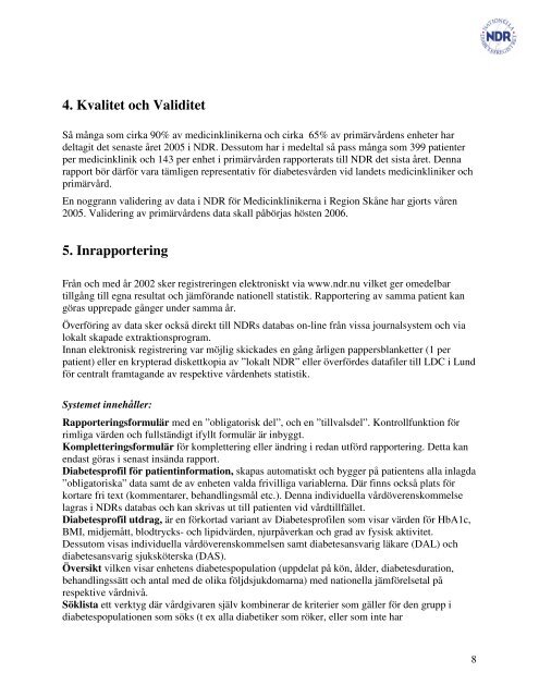 Nationella Diabetesregistret Ãrsrapport 2006 - Norrbottens lÃ¤ns ...