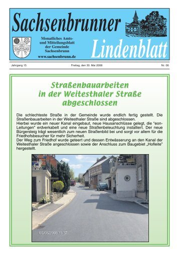 StraÃenbauarbeiten in der Weitesthaler StraÃe abgeschlossen