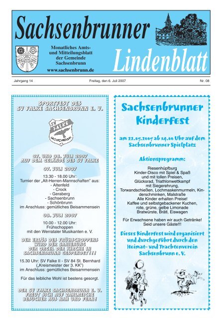 Sachsenbrunner Kinderfest - Gemeinde Sachsenbrunn