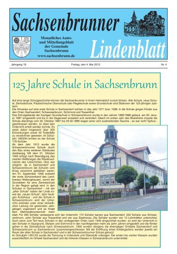 125 Jahre Schule in Sachsenbrunn - Gemeinde Sachsenbrunn