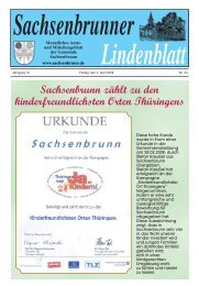 Sachsenbrunn zÃ¤hlt zu den kinderfreundlichsten Orten ThÃ¼ringens