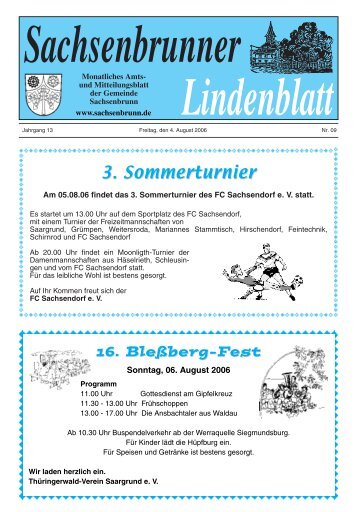3. Sommerturnier - Gemeinde Sachsenbrunn