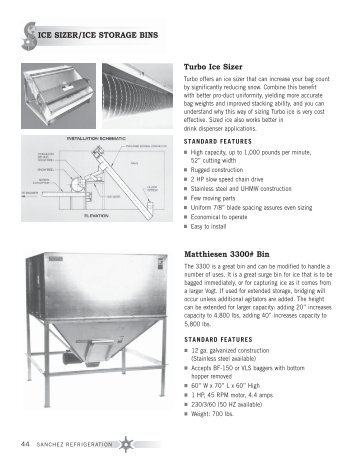 Ice Sizer Storage Bin & Rakes Storage - Sanchez Refrigeration ...