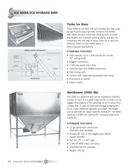 Ice Sizer Storage Bin & Rakes Storage - Sanchez Refrigeration ...