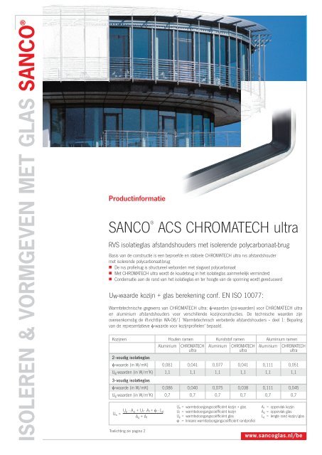 SANCO ACS CHROMATECH ultra RVS isolatieglas ...