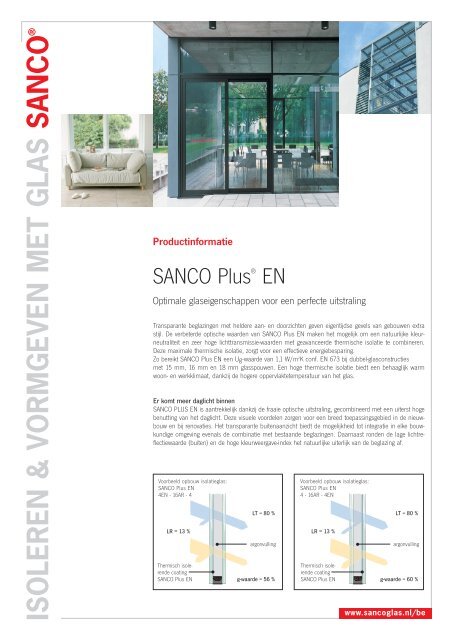 SANCO Plus EN Optimale glaseigenschappen voor een perfecte ...