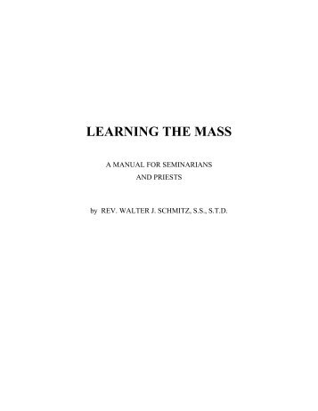 LEARNING THE MASS - SanctaMissa.org