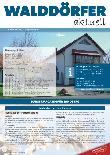 Ausgabe MÃ¤rz 2013 - Gemeinde Sandberg