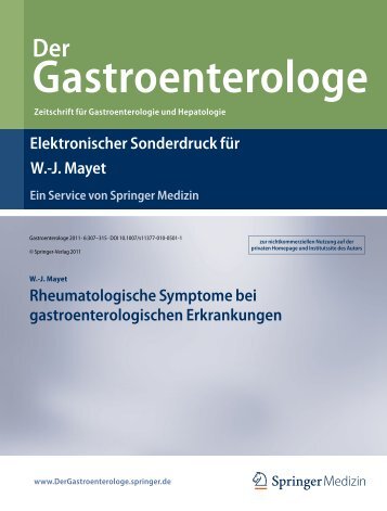 Rheumatologische Symptome bei gastroenterologischen ...